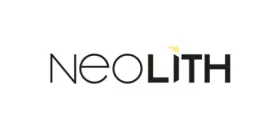 Logotipo de NEOLITH en negro con un detalle dorado sobre la I