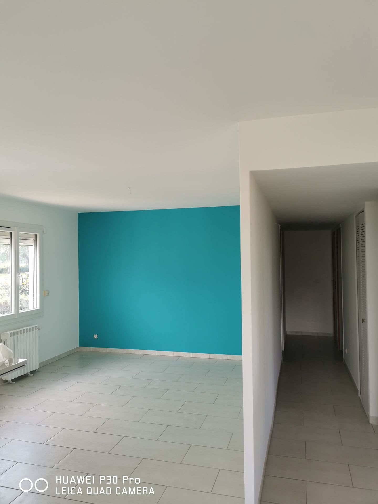 Mur de peinture bleu
