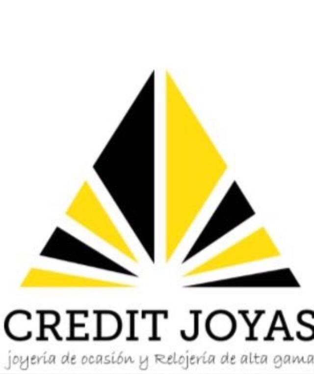 Logotipo de CreditJoyas con gr&aacute;fico de diamantes sobre la letra "o".