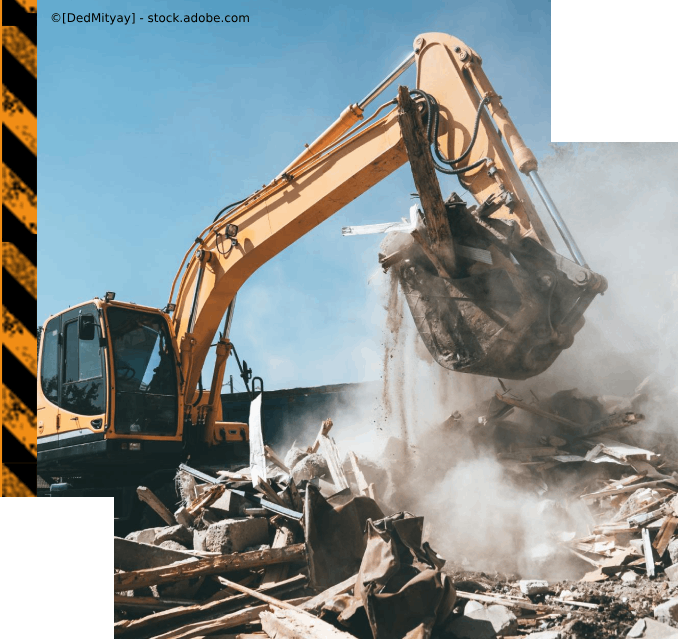 Bagger bei Abbruch