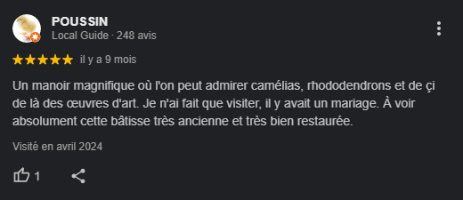 Avis Google 3 daté d'il y a 9 mois