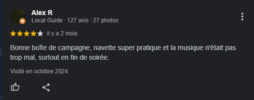 Avis Google 4 sur la Discothèque