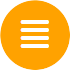 Icono de menú: cuatro líneas blancas horizontales dentro de un círculo naranja.