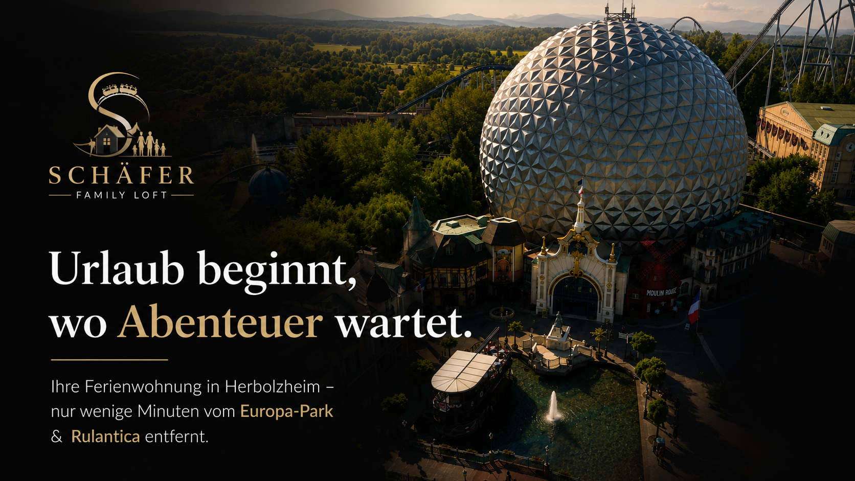 Der Europapark ist in unmittelbarer Nähe.