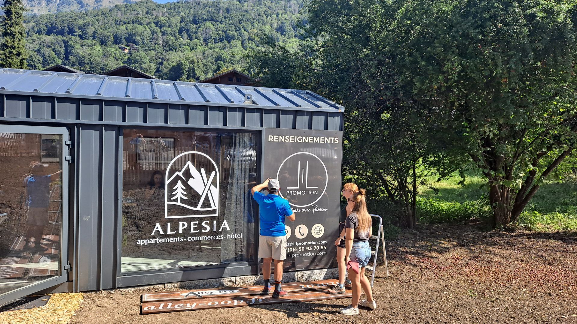 Signalisation bureau de vente promotion immobilière 3D
