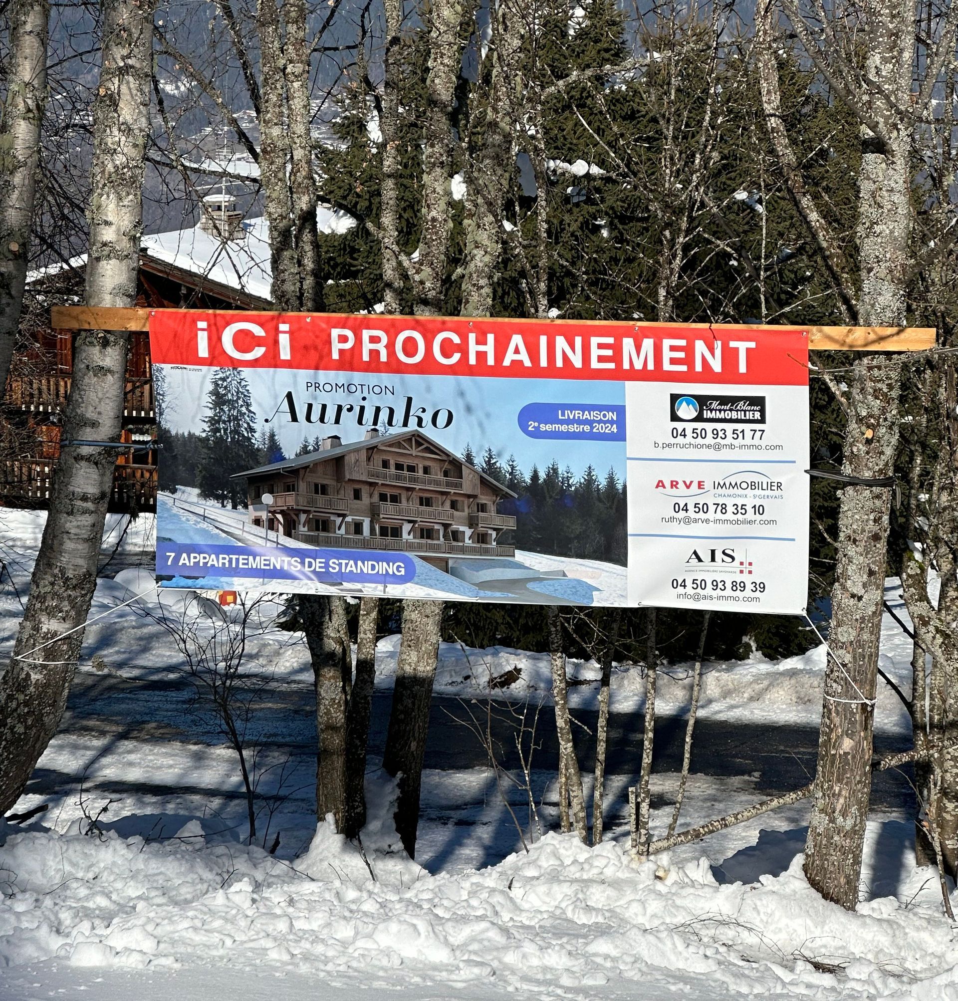 banderole promotion immobilière Saint Gervais