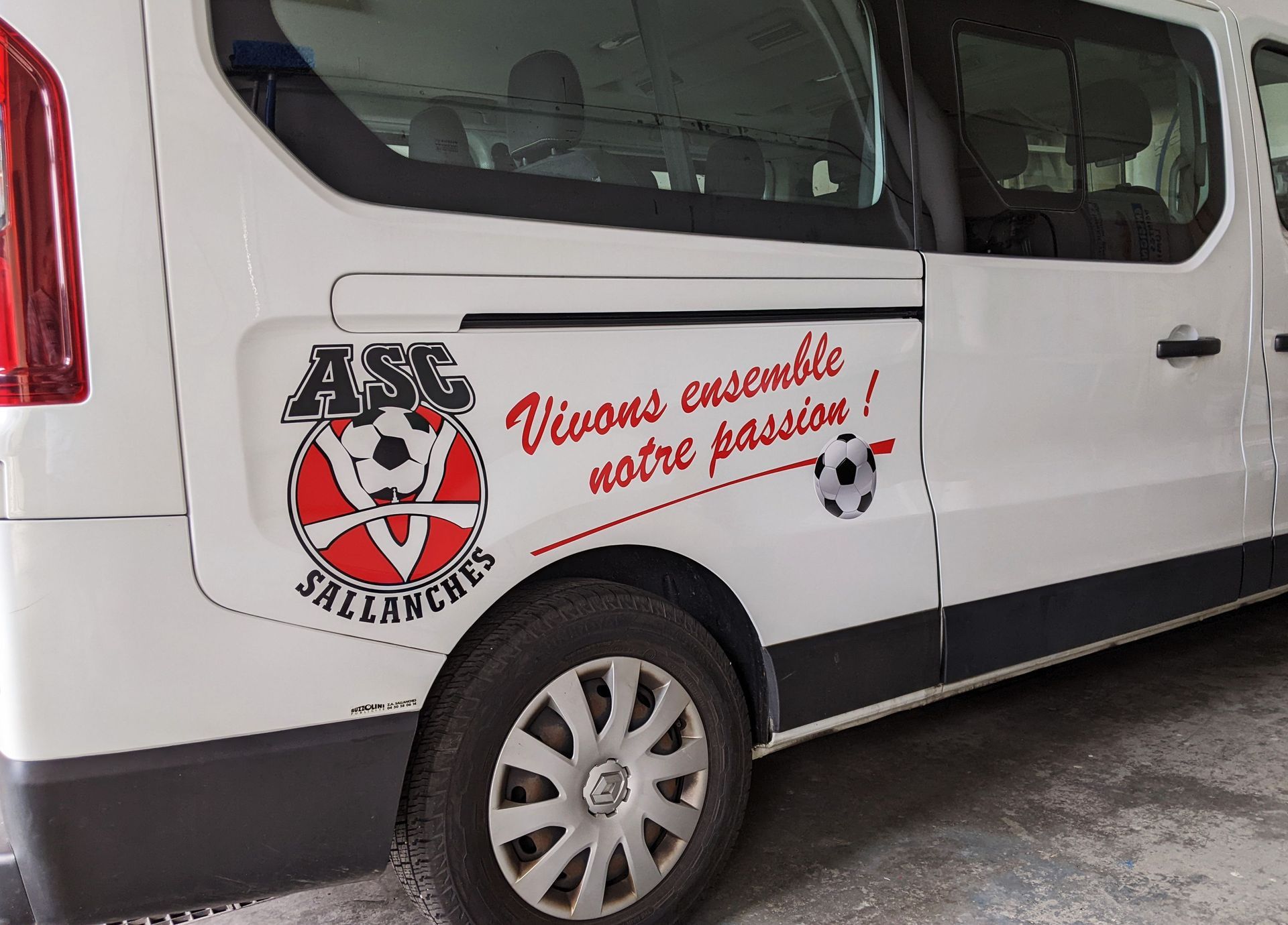 publicité association Sallanches foot adhésif