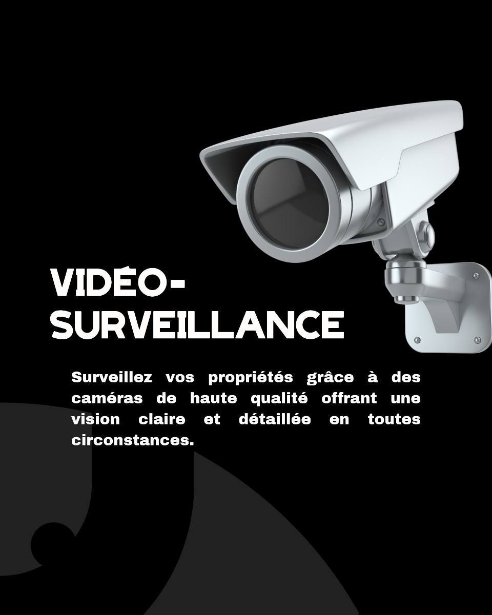 Caméra de sécurité avec le texte « Vidéosurveillance ».