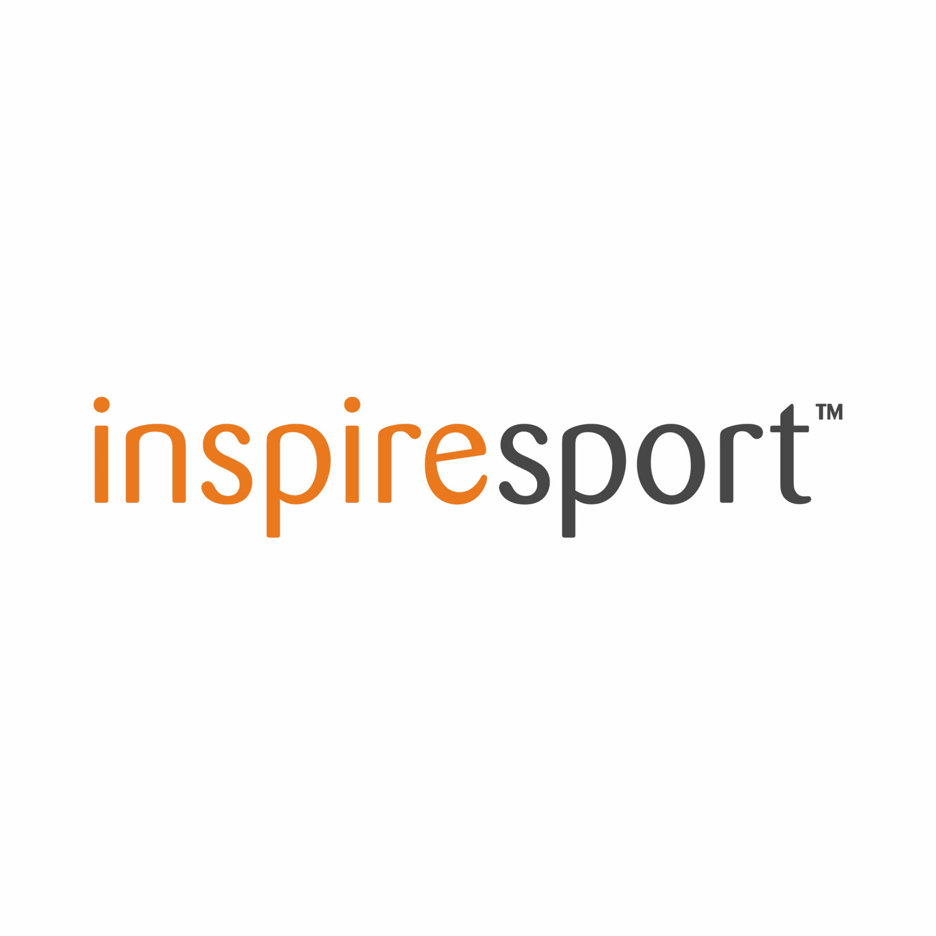 An orange and black logo for inspiresport