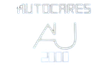Un logotipo blanco para autocares aj 2000 sobre un fondo blanco.