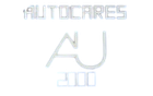 Un logotipo blanco para autocares aj 2000 sobre un fondo blanco.