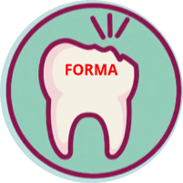 Diente roto con la palabra 