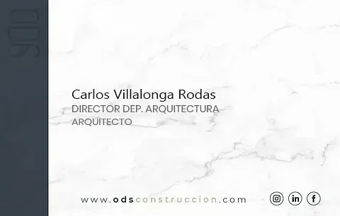 Una tarjeta de presentación para Carlos Villalonga Rodas, director del Departamento de Arquitectura y Arquitectura.