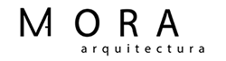 Un logo en blanco y negro para mora arquitectura