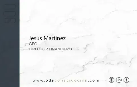 Una tarjeta de presentación para Jesús Martínez, director financiero y director financiero.