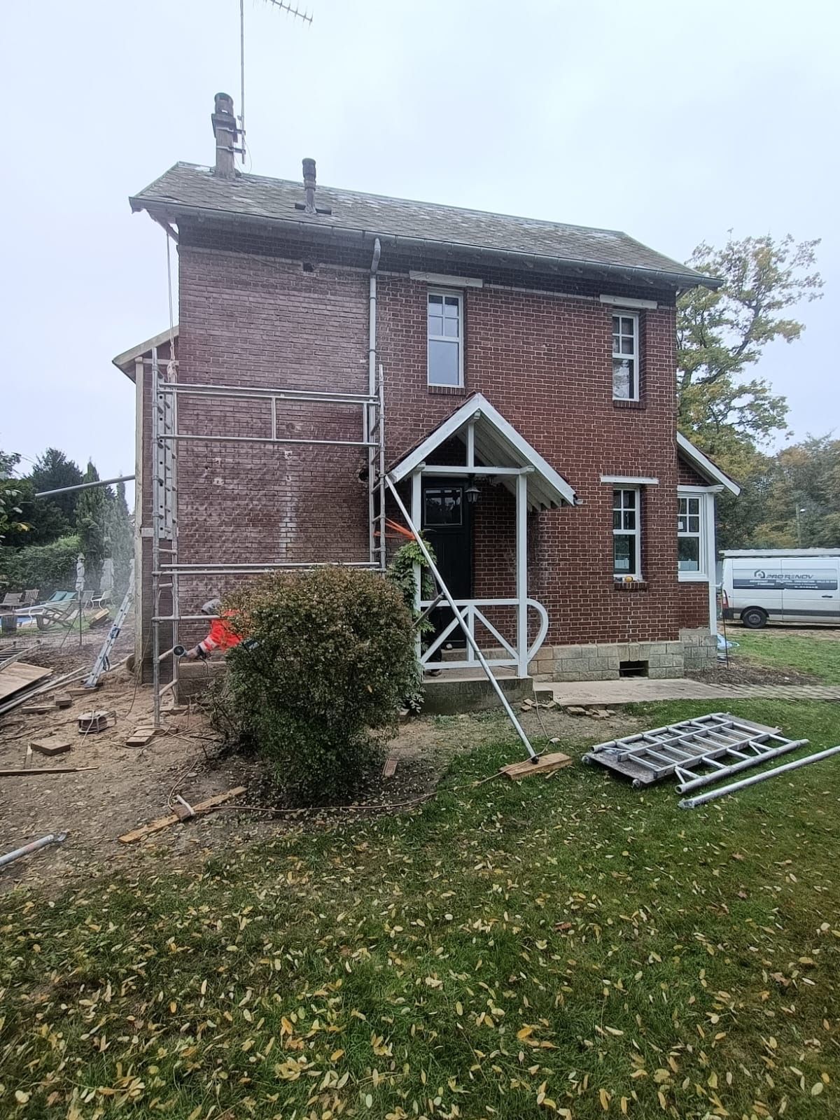 Rénovation d'une façade en briques