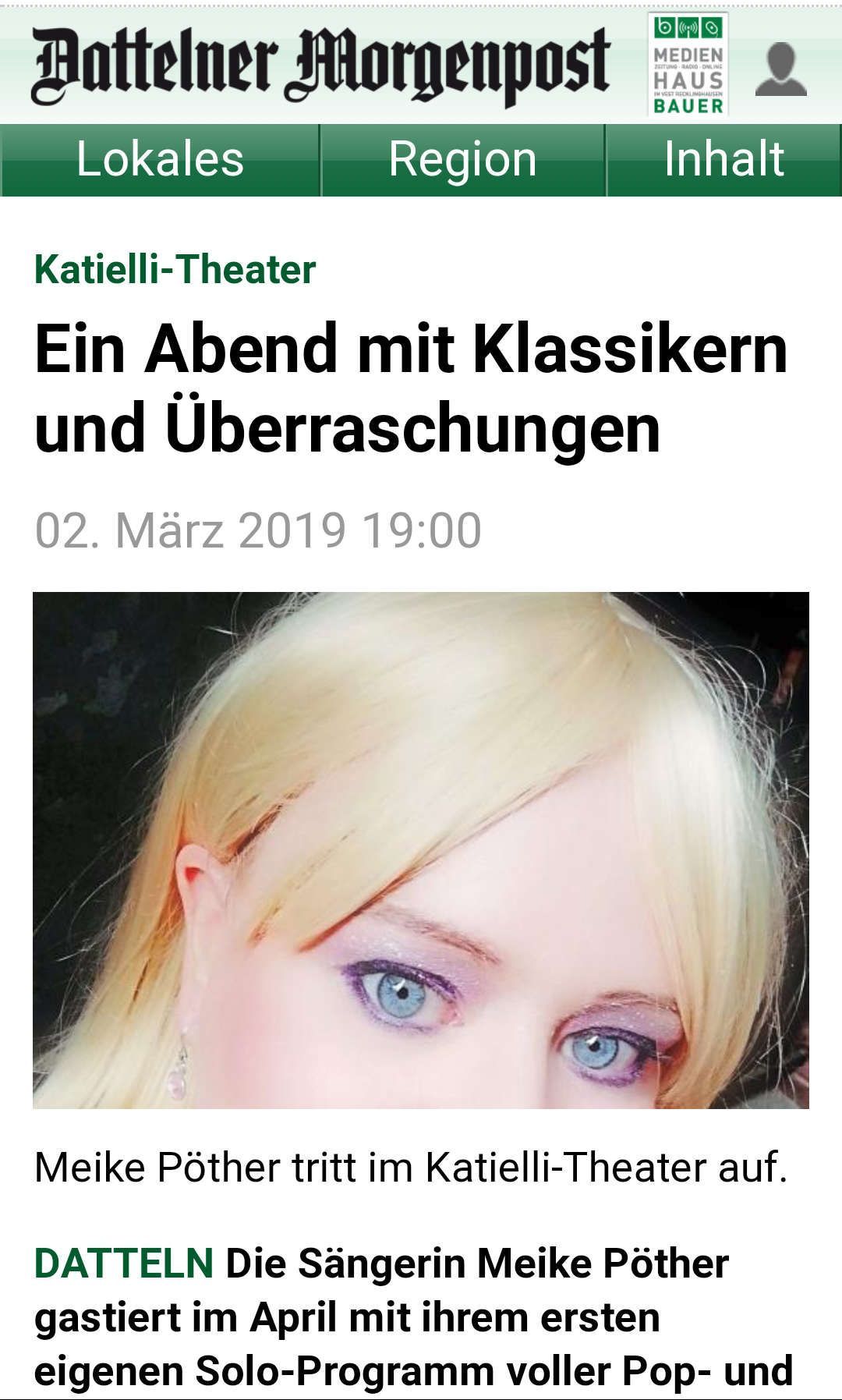 Zeitungsartikel Dattelner Morgenpost