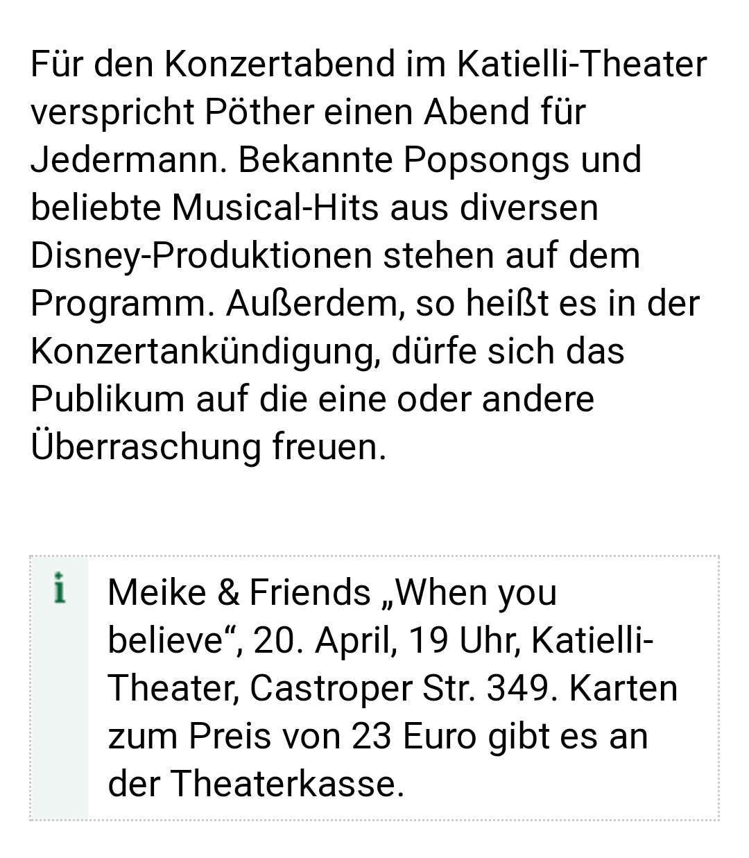 Zeitungsartikel Dattelner Morgenpost