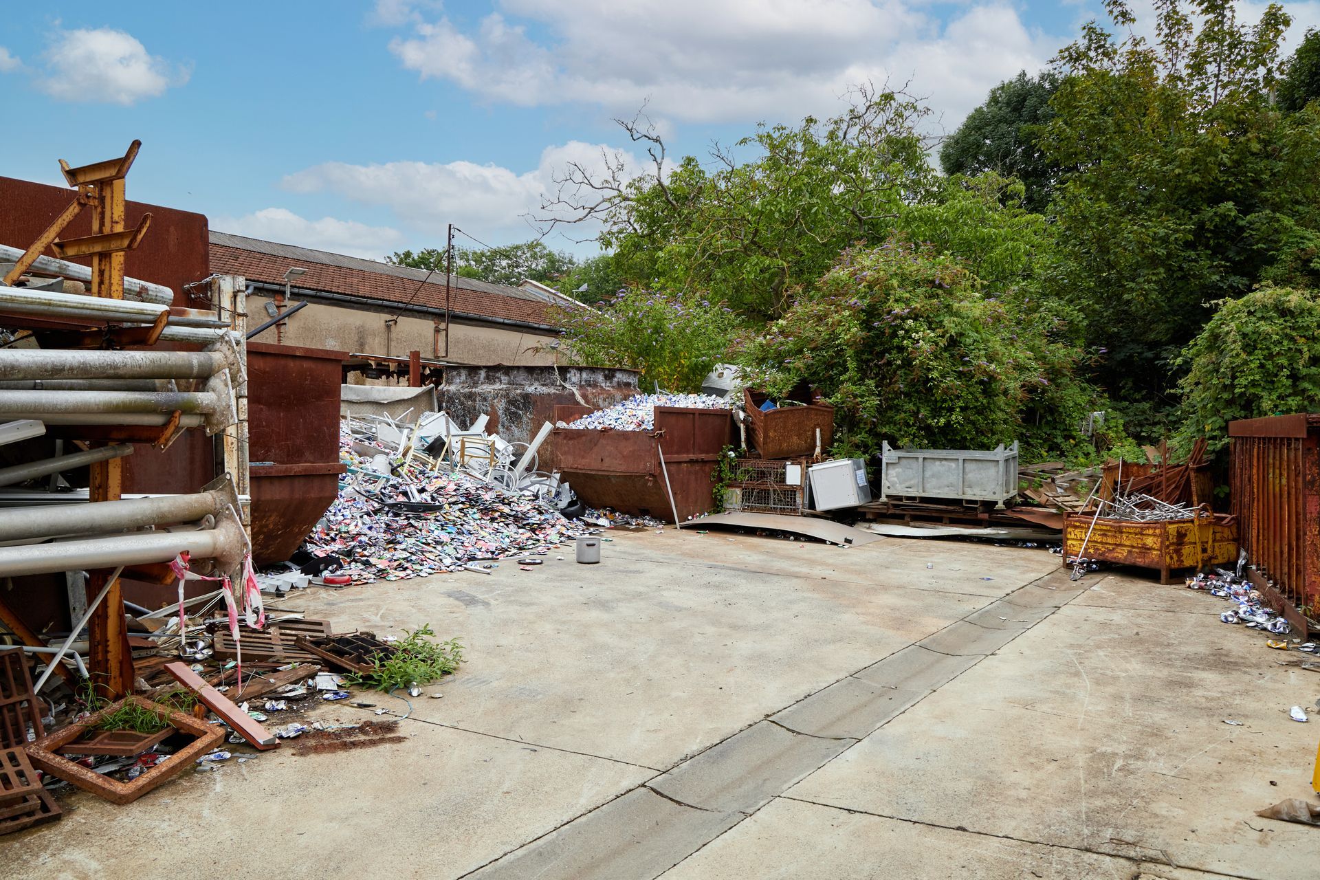 Zone de dépôt de cannettes en alu