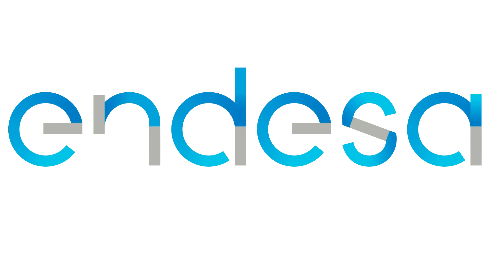 Logotipo de Endesa: texto azul con detalles grises.