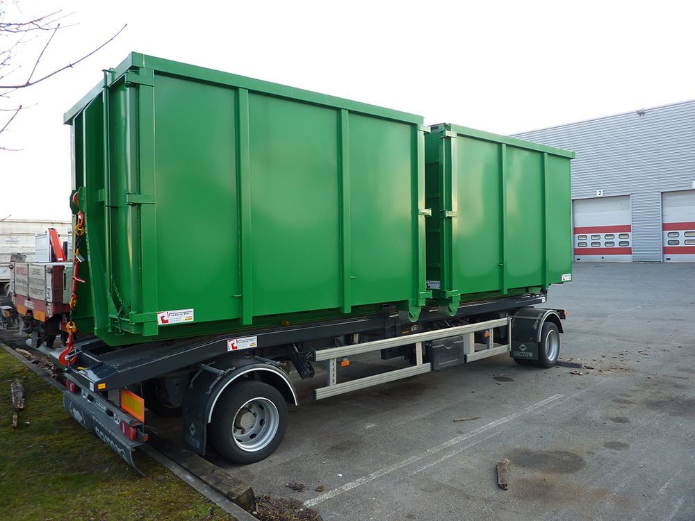 remorque verte porte caisse