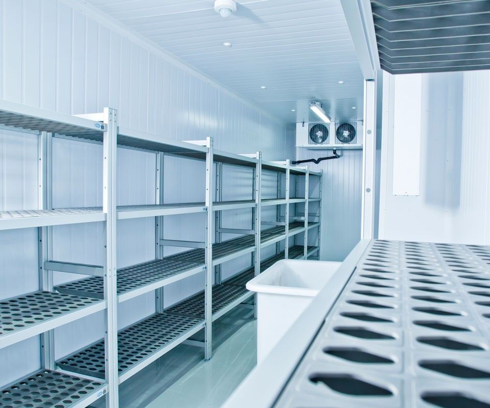 Photo de l'intérieur d'une chambre froide