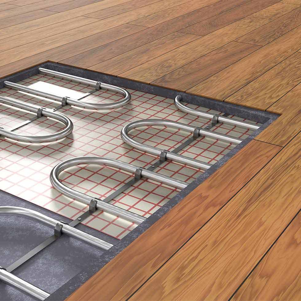 Modélisation d'un plancher chauffant avec les différentes couches