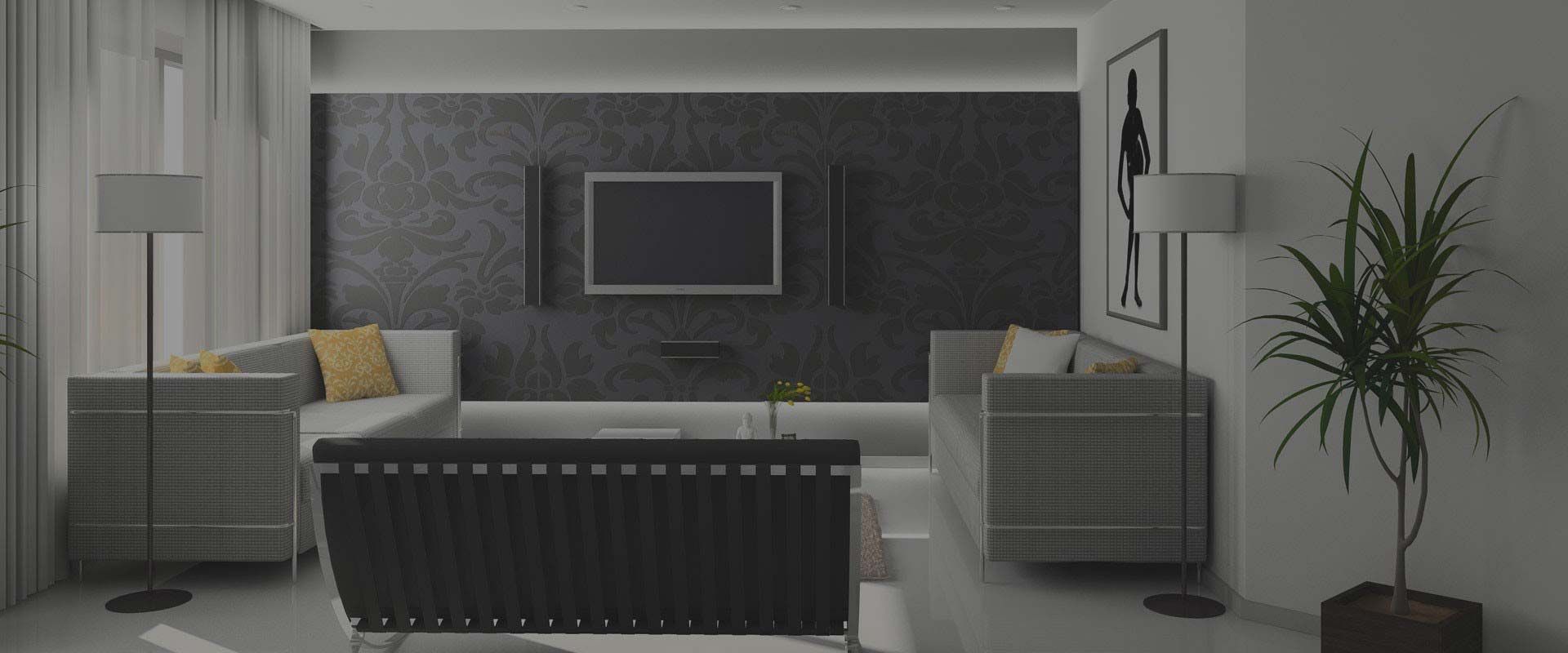 Photo d'un salon sobre et moderne