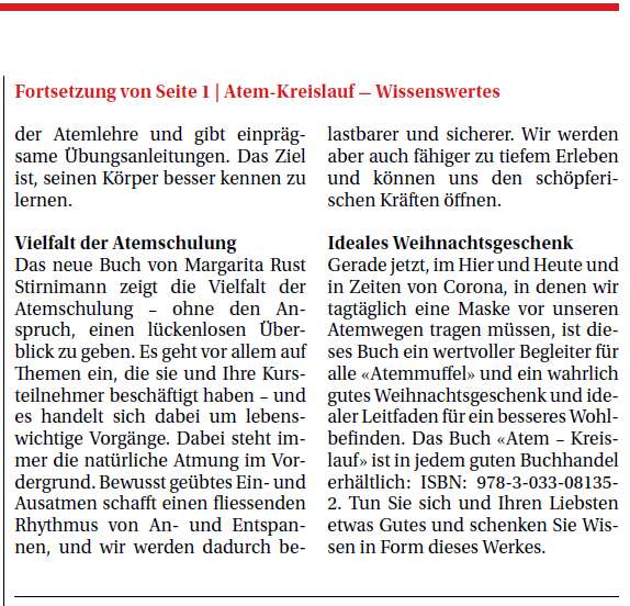 Buch Atem Kreislauf - Margarita Rust Stirnimann