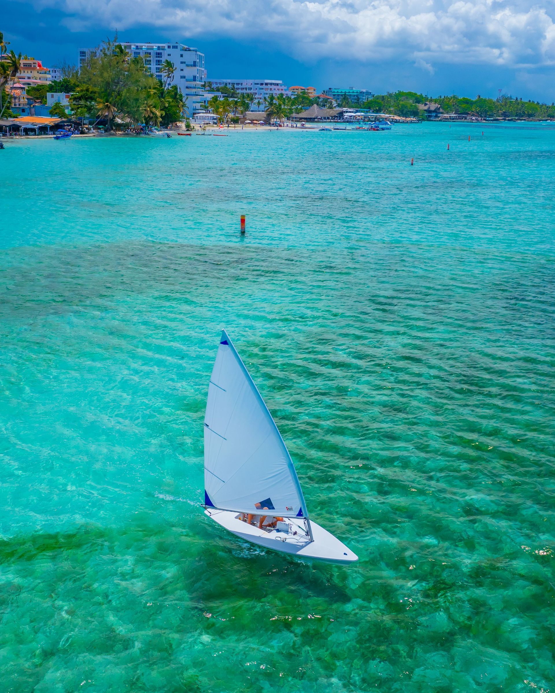 Jamaica's crystal-clear sea and boat