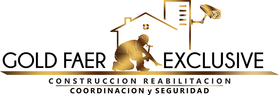 El logotipo de Gold Faer, exclusiva construcción, rehabilitación, coordinación y seguridad.