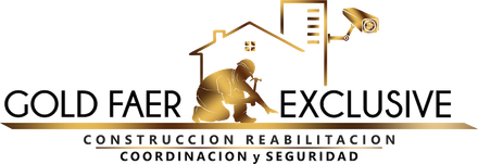 El logotipo de Gold Faer, exclusiva construcción, rehabilitación, coordinación y seguridad.