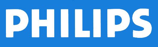 Logotipo de Philips en texto azul dentro de un borde rectangular azul sobre un fondo blanco.