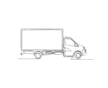 Livreur en camion frigorifique pour représenter la livraison à partir de 100 € d'achat