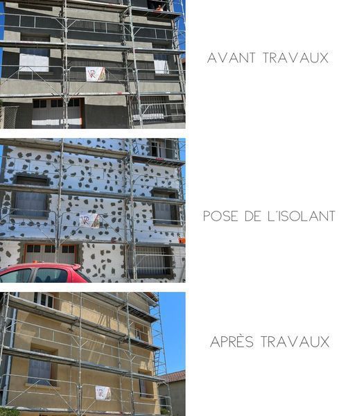 Avant et après la pose de l'isolant