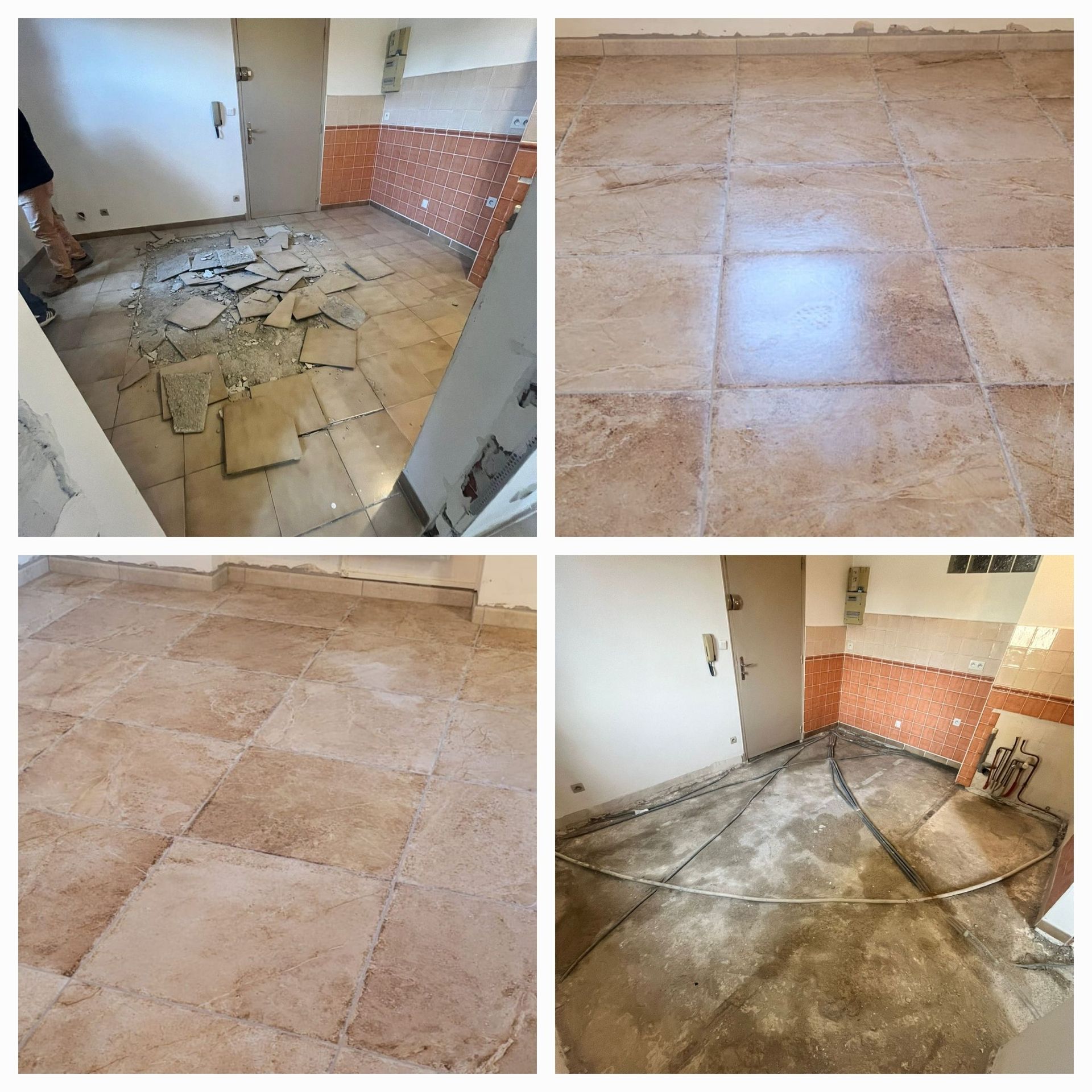 Quatre photos de changement de carrelage