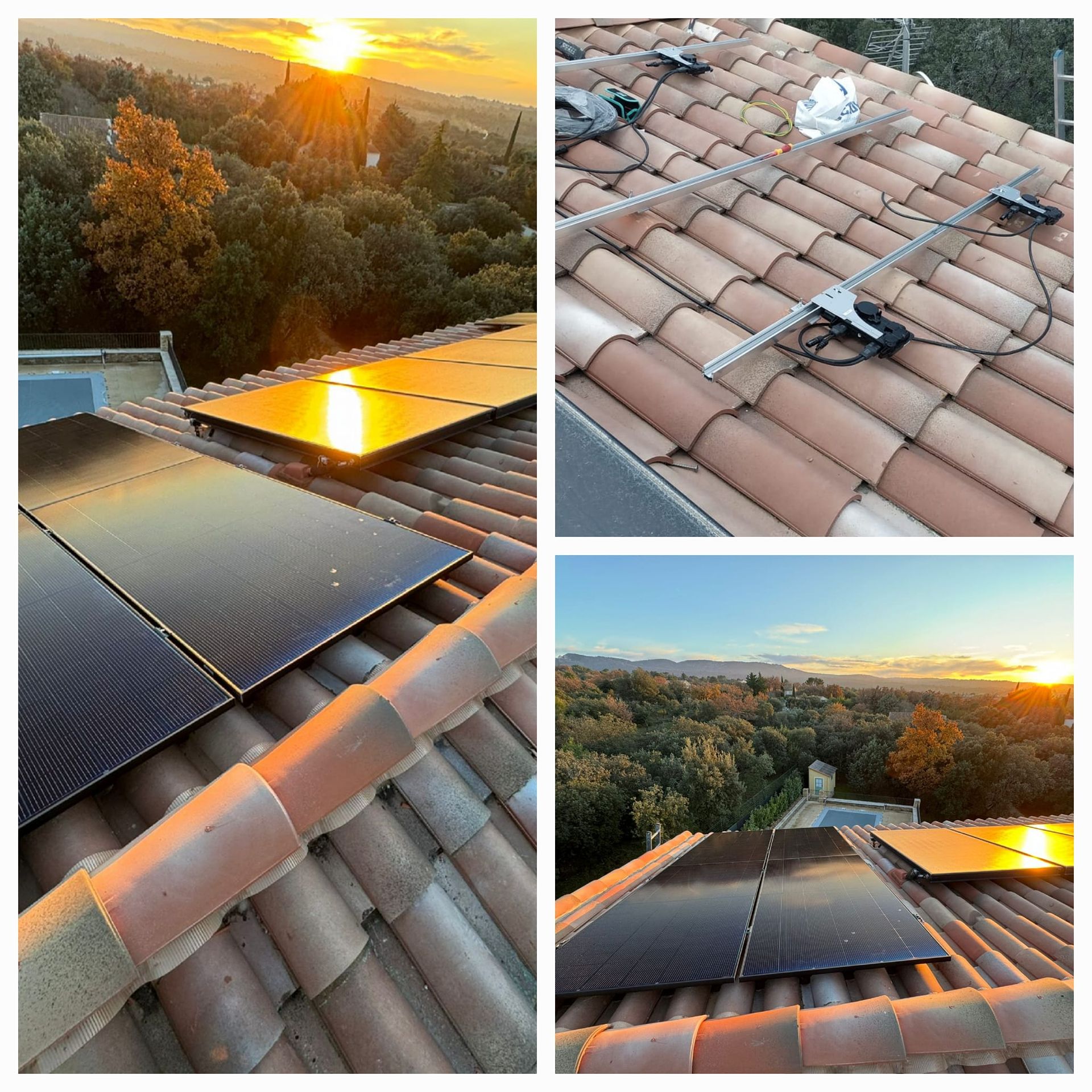 Panneaux solaires installés sur un toit à tuiles