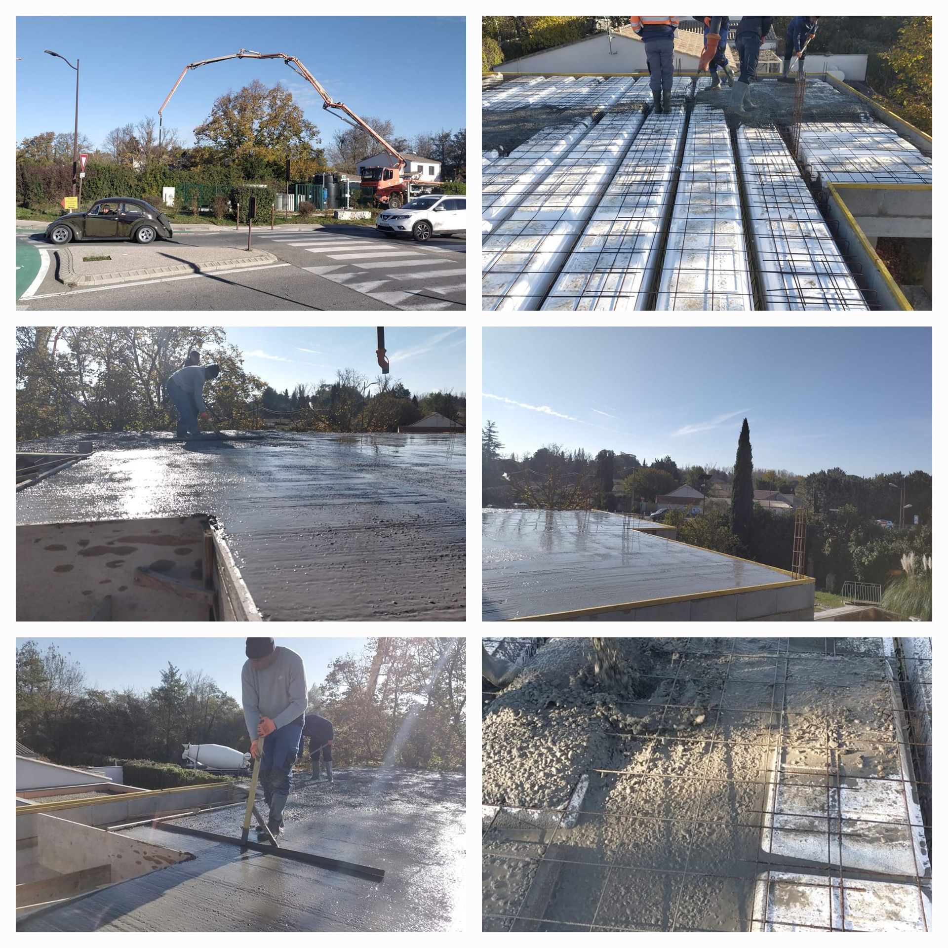 Coulage de béton pour la création d'un plancher