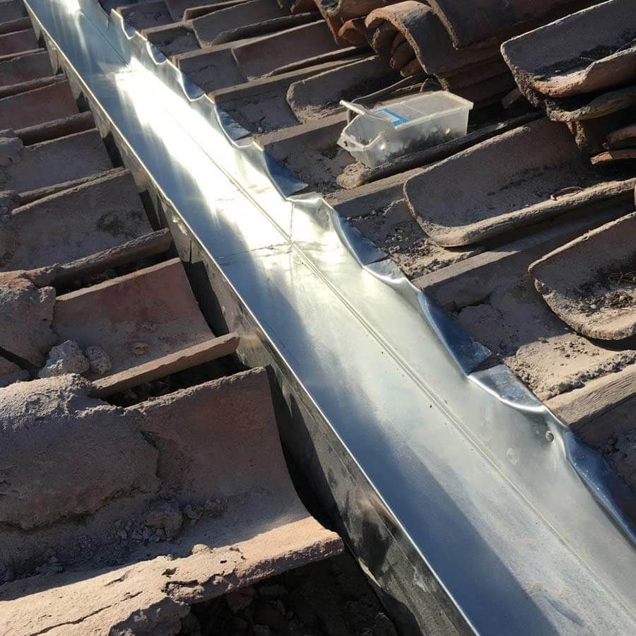 gouttière en plan serré