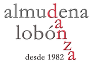 Logotipo con "Almudena", "Lobón" y "Danza" en rojo, con el texto "desde 1982" debajo.