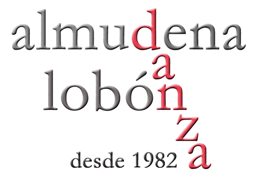 Logotipo con "Almudena", "Lobón" y "Danza" en rojo, con el texto "desde 1982" debajo.