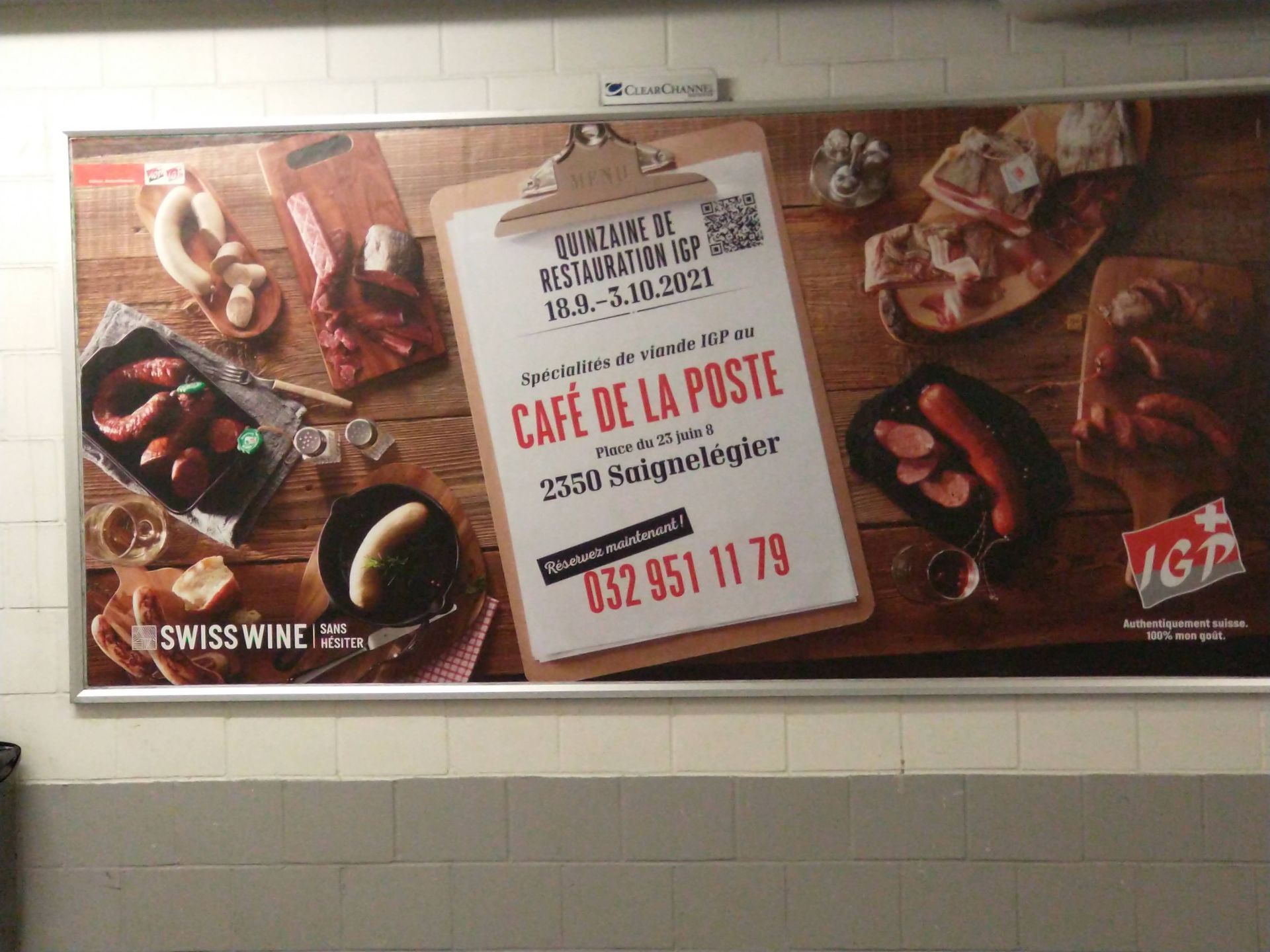 Une publicité pour le restaurant