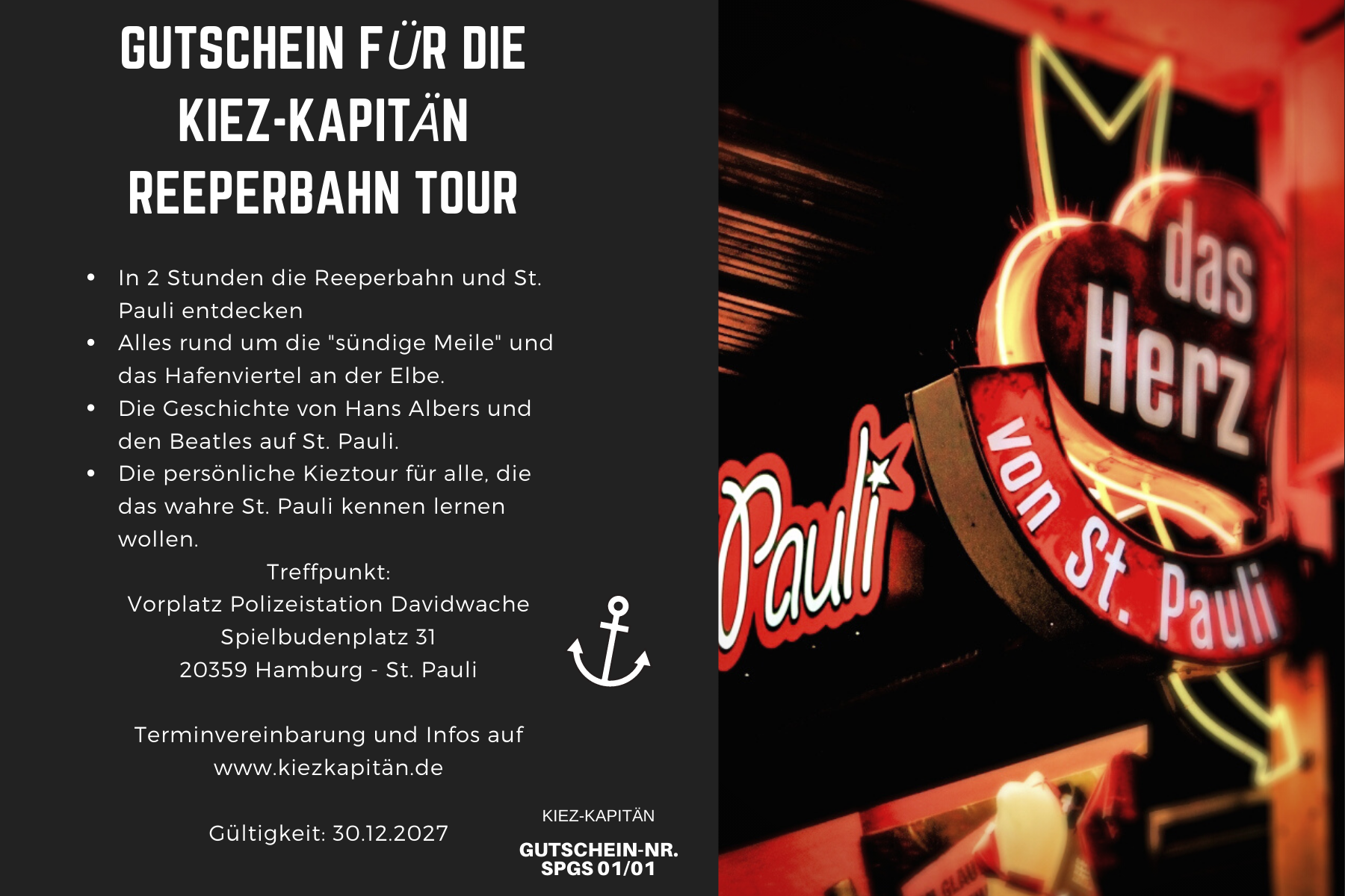 Gutschein Kiez-Kapitän Reeperbahn & Beatles Kieztour