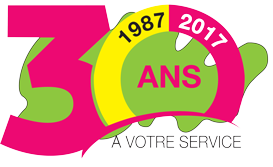 Un logo rose et vert 30 ans.