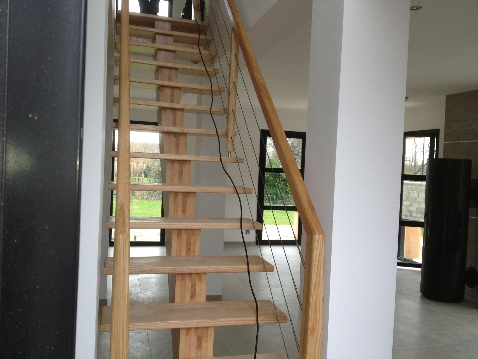 Escalier sans contremarche en bois