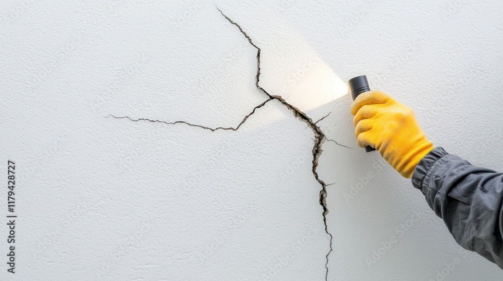 Person dichten Fugen mit Silikon ab.