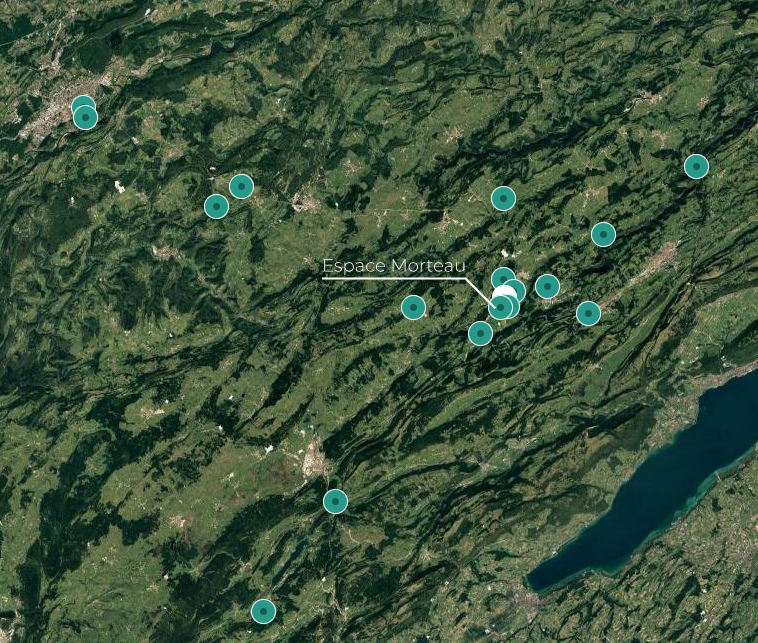 Carte avec points de localisation