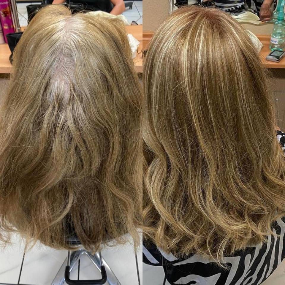 Ma Griffe Friseure Vorher-Nachher-Bild Haare vor und nach dem Friseurbesuch
