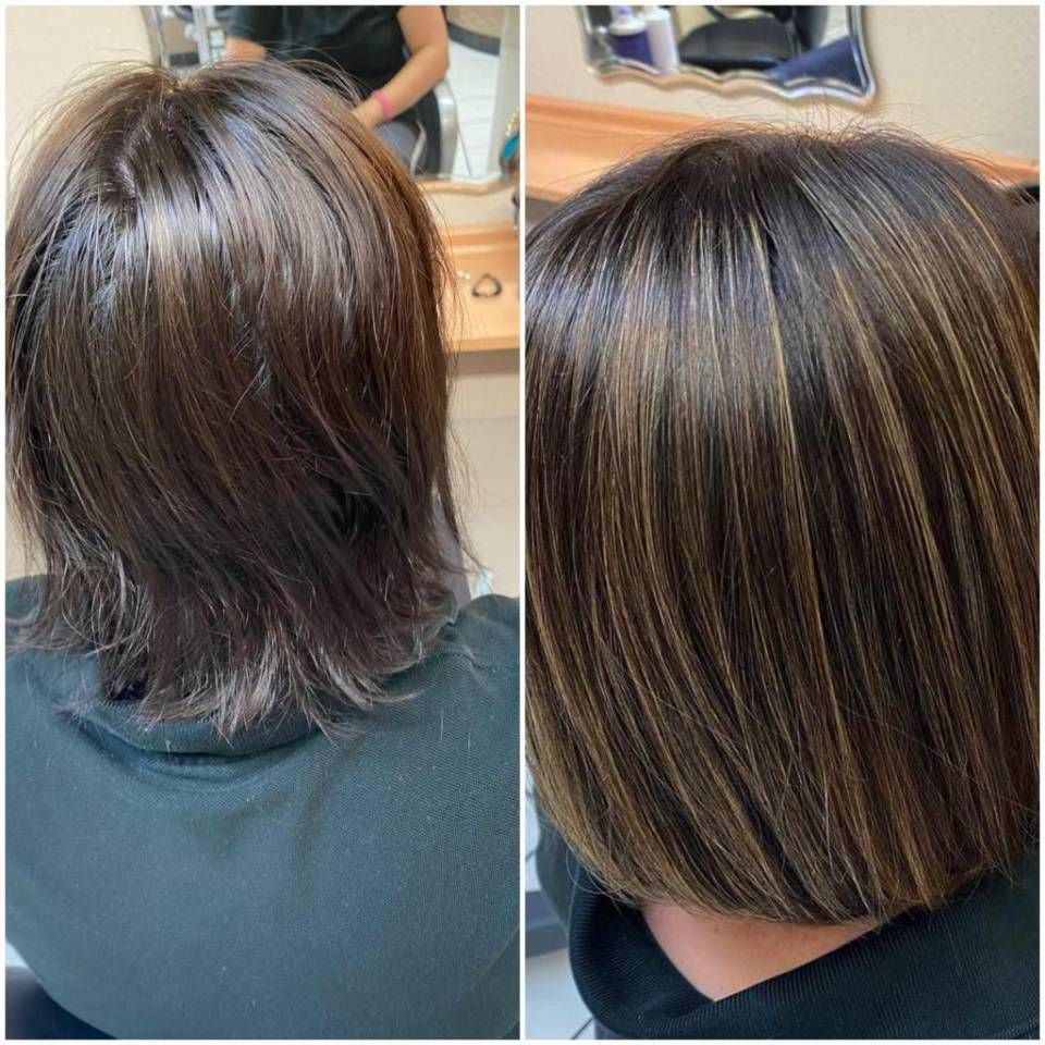 Ma Griffe Friseure Vorher-Nachher-Bild Haare vor und nach dem Friseurbesuch