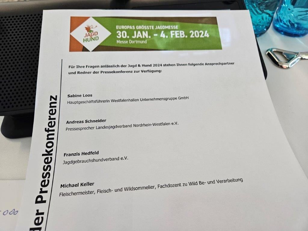 Jagd & Hund - Europas größte Jagdmesse - PK & Wild Food Festival - Dortmund 29.01. - 04.02.24